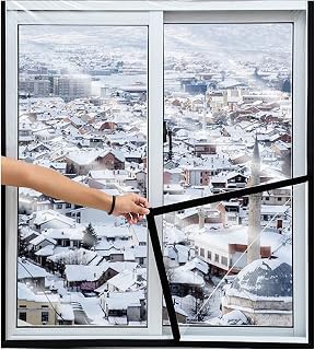 Window Insulating Film Window Insulation Kit,Transparent 0.2mm Thick Tarpaulin Windproof And Noise Reduction Window Film Window Cling Film Lossless Door Frame (Color : Clear,Size : 1.0x1.0m)