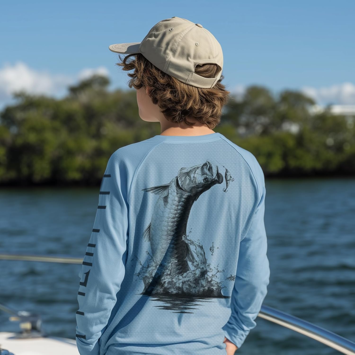 Palmyth Boys Fishing Shirts UPF 50+ Youth Sun Protection T-Shirt Long Sleeve Tee - Image 2