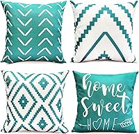 Vista 21 de Juego de 4 fundas de almohada decorativas de 20 x 20 pulgadas, color rojo vino, fundas de almohada para sofá, cama, sala de estar, fundas