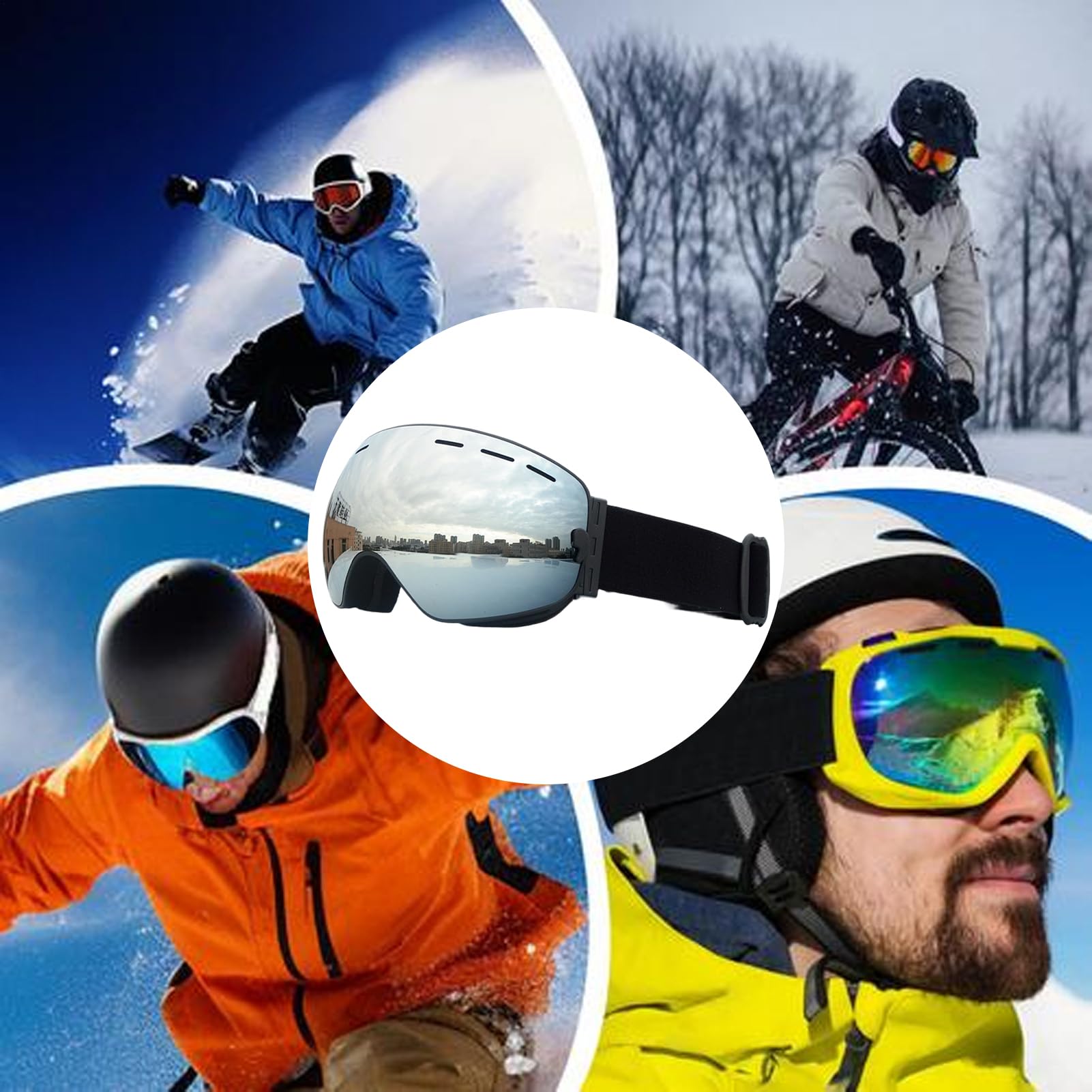 Maschera da snowboard con trattamento anti-appannamento e visione ampliata | Maschera Da Sci Su Bicchieri Per Gli Sport All'Aperto Ciclismo In Inverno Per Donne Uomini Adulti Giovani E Ragazzi
