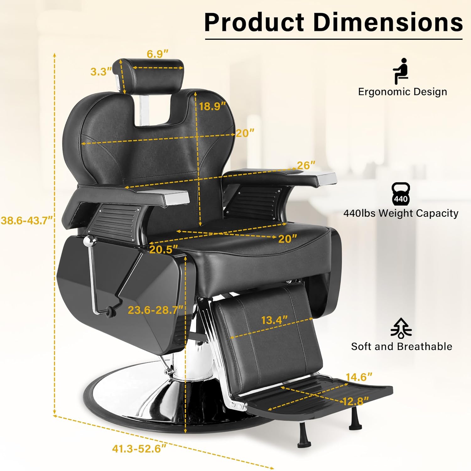 Black Barber Chair, Hydraulic Salon Hair Styling Kenya Ubuy