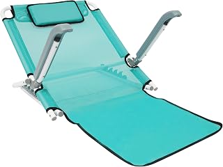 CNCEST Adjustable Bed Backrest, Portable Folding Backrest, 20°~75° Adjustable Lifting Bed Backrests for Applicable to The Care of Patients Or The Elderly Load-Bearing 198.42 lbs (Lake Blue+Grey)
