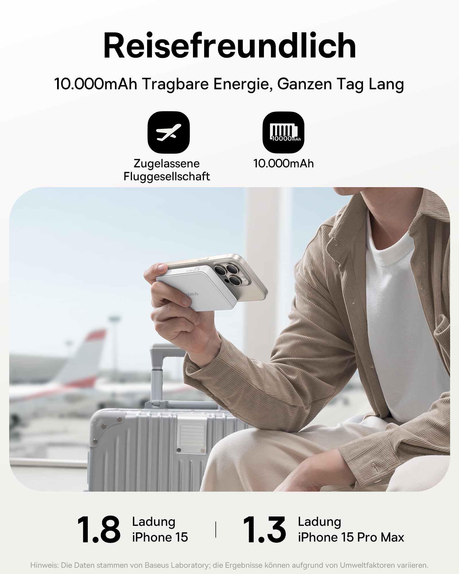 Power Bank Baseus Picogo AM41 10000mAh Qi2 MagSafe Ultra Sottile Per IPhone E Altri Dispositivi