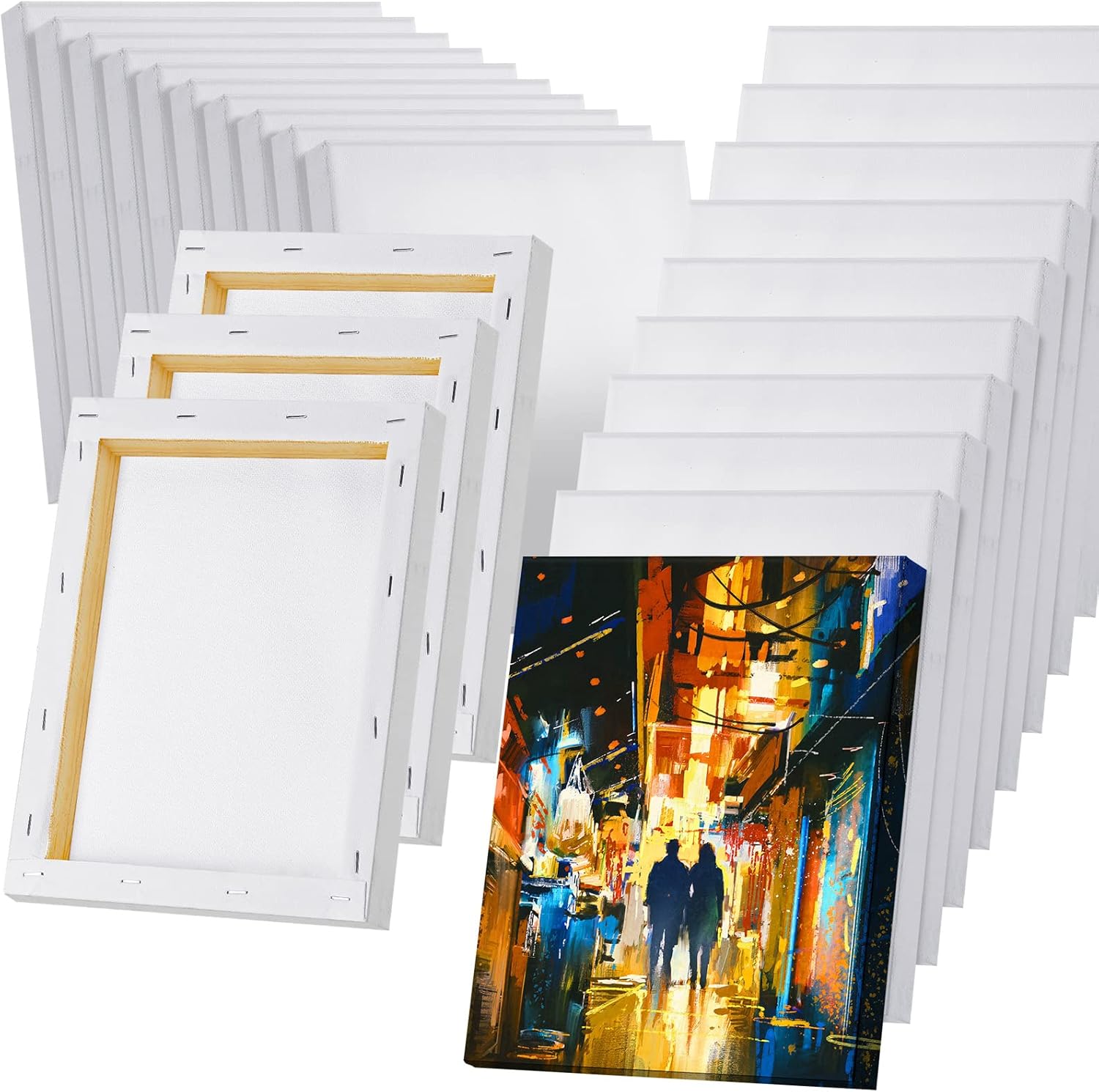 20 Pcs 8 x 10 Inches Stretched Canvas for Painting 10 oz