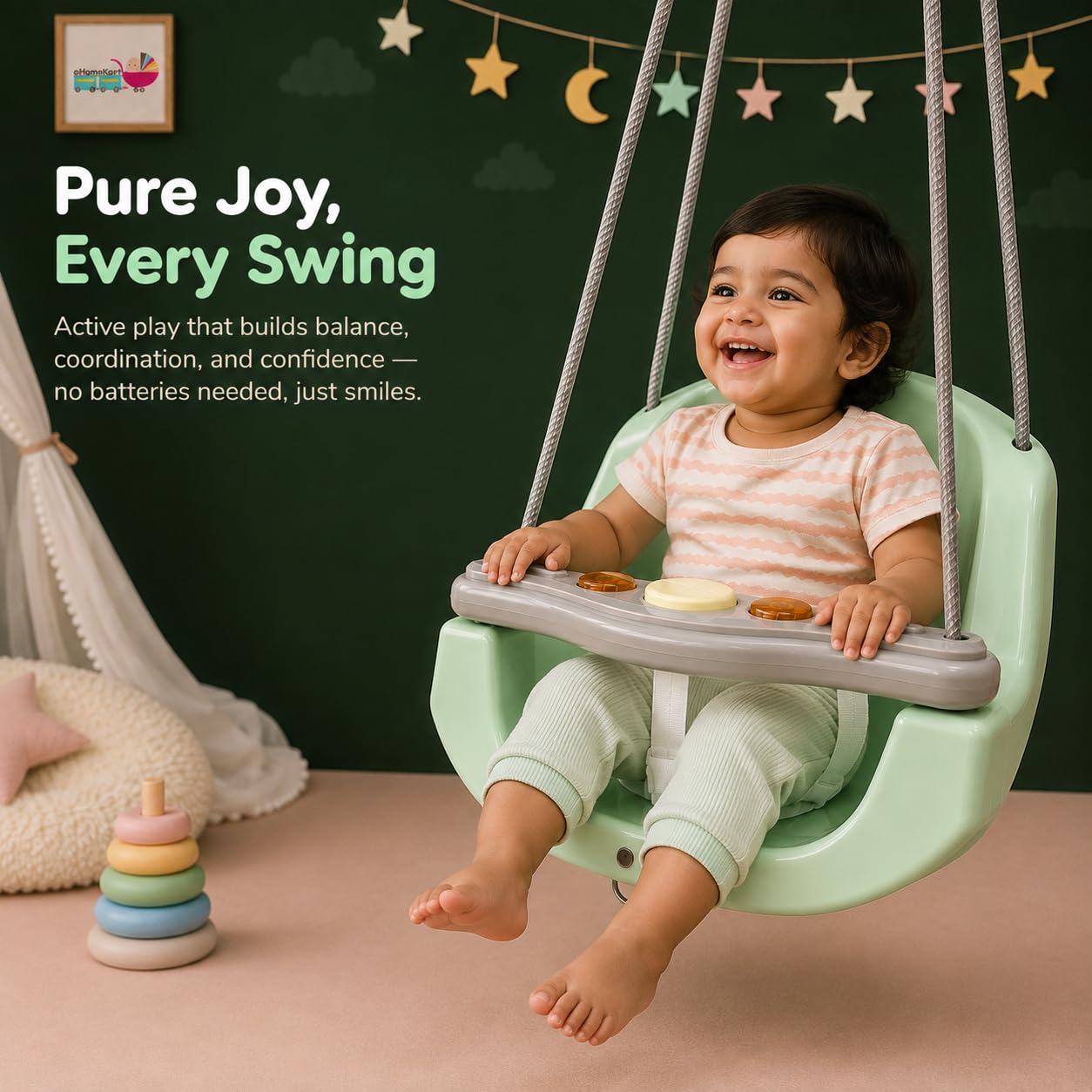 eHomeKart Baby Swing - Safe & Comfortable Toddler Swing -2