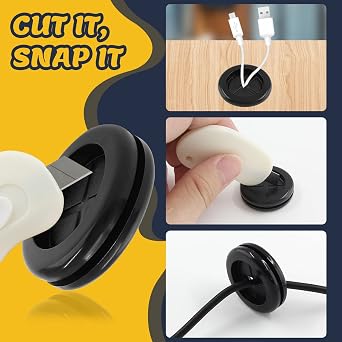 6pcs 3/4 ID 1 Drill Hole Rubber Grommets, Firewall Hole Plug Wire Protection, Double-Sided Round Hole Grommet Kit (Black)
