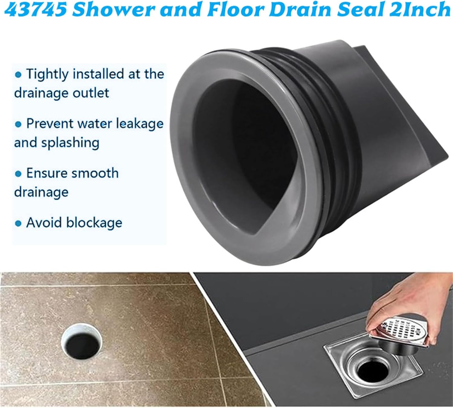 43745 Shower and Floor Drain Seal 2Inch for Oatey D-Type General Purpose Floor Drain