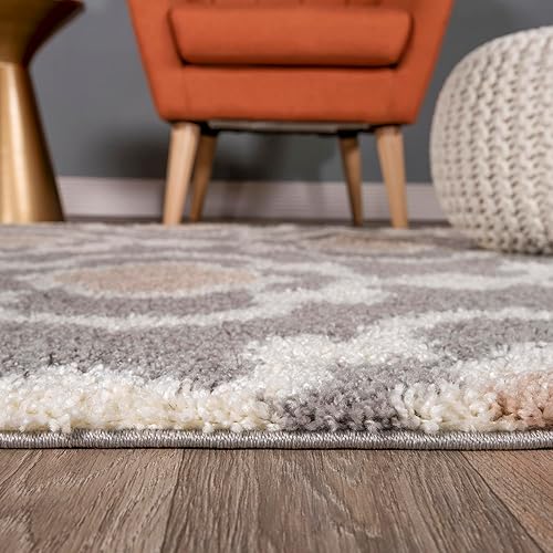 Miniatura 3 de Rugshop Cozy - Alfombra de pasillo marroquí enrejado para interiores, 2 x 10 pies, griscrema