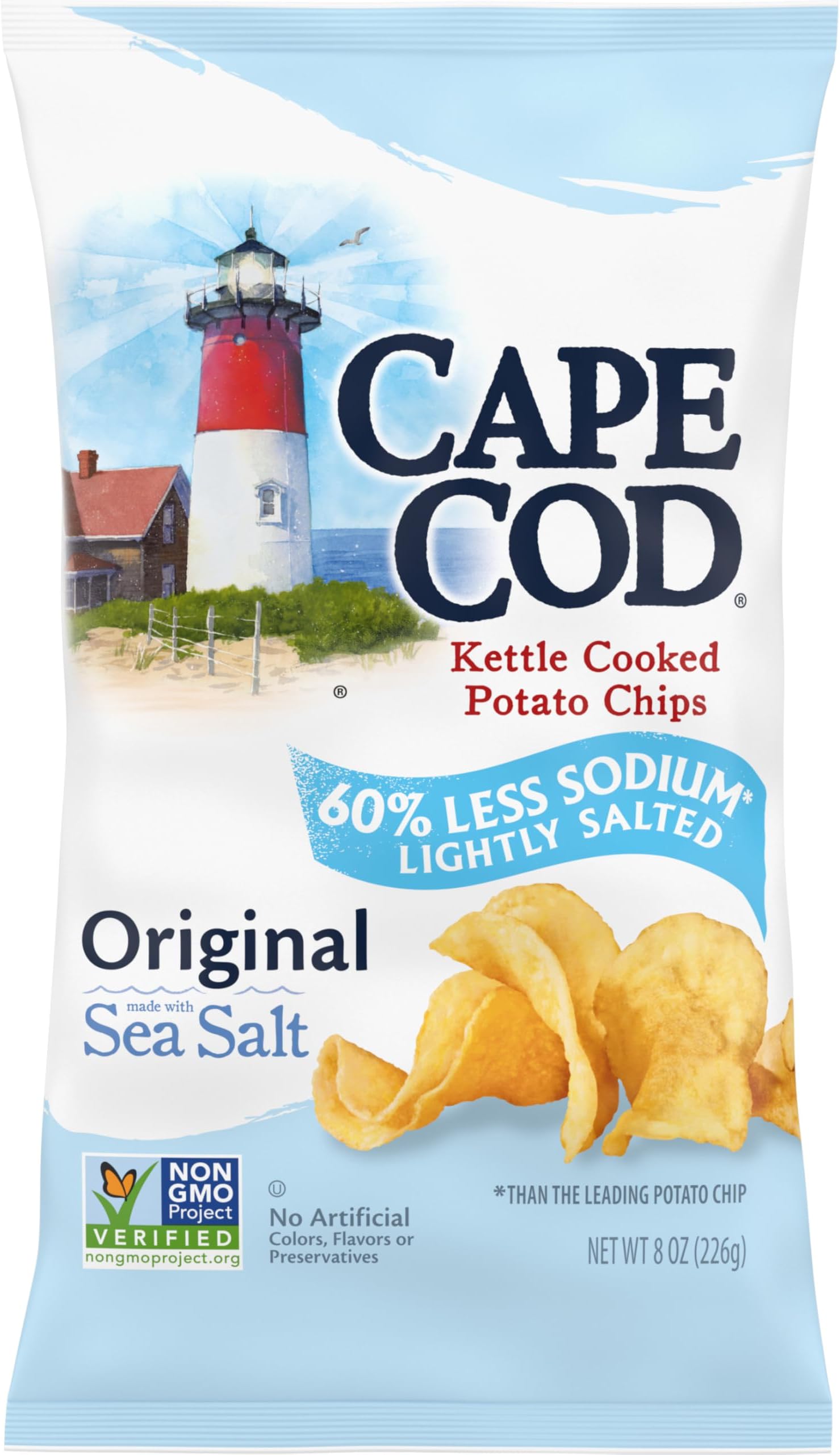 Cape Cod Potato Chips, Lightly Salted Original Kettle Chips, 8 Oz
