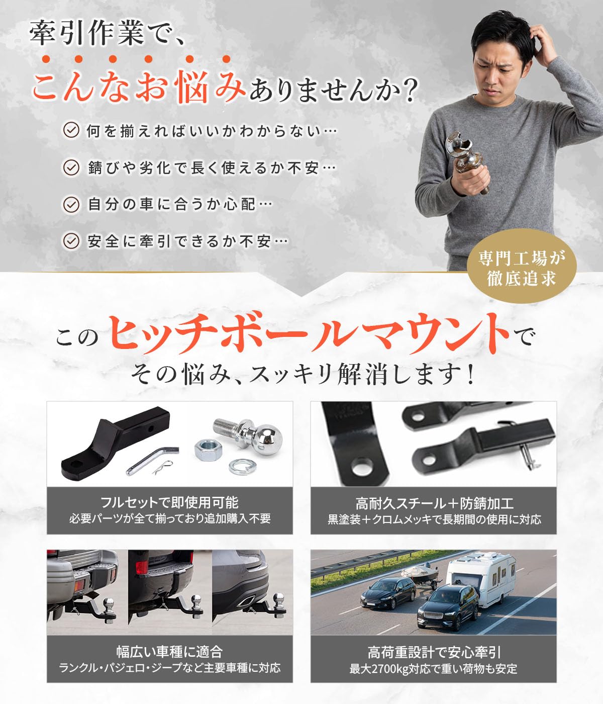 Amazon | PLEAVIT ヒッチメンバー ヒッチボールマウント 6インチ