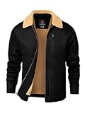 Men's Winter Jacket Thick Sherpa Fleece Lined Cotton Full Zip Warm Cargo Zipper Pockets Trucker Work Thermal