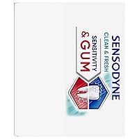 Vista 12 de Sensodyne Sensitivity & Gum Sensitive Pasta dental para gingivitis, tratamiento de dientes sensibles, Clean & Fresh - 3.4 oz (paquete de 4)
