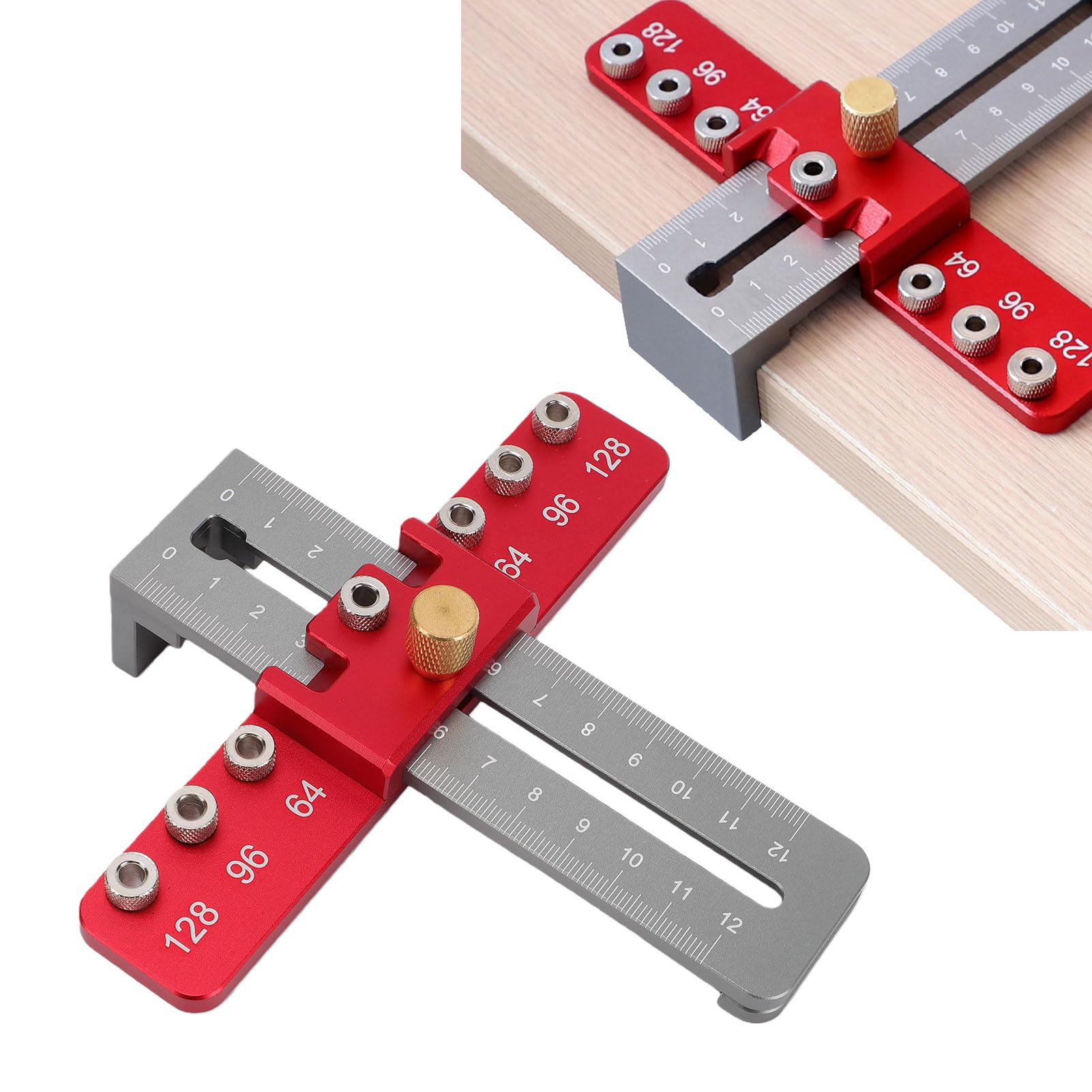 Plantilla para herrajes para gabinetes con espacio ajustable entre orificios 64 mm 96 mm 128 mm