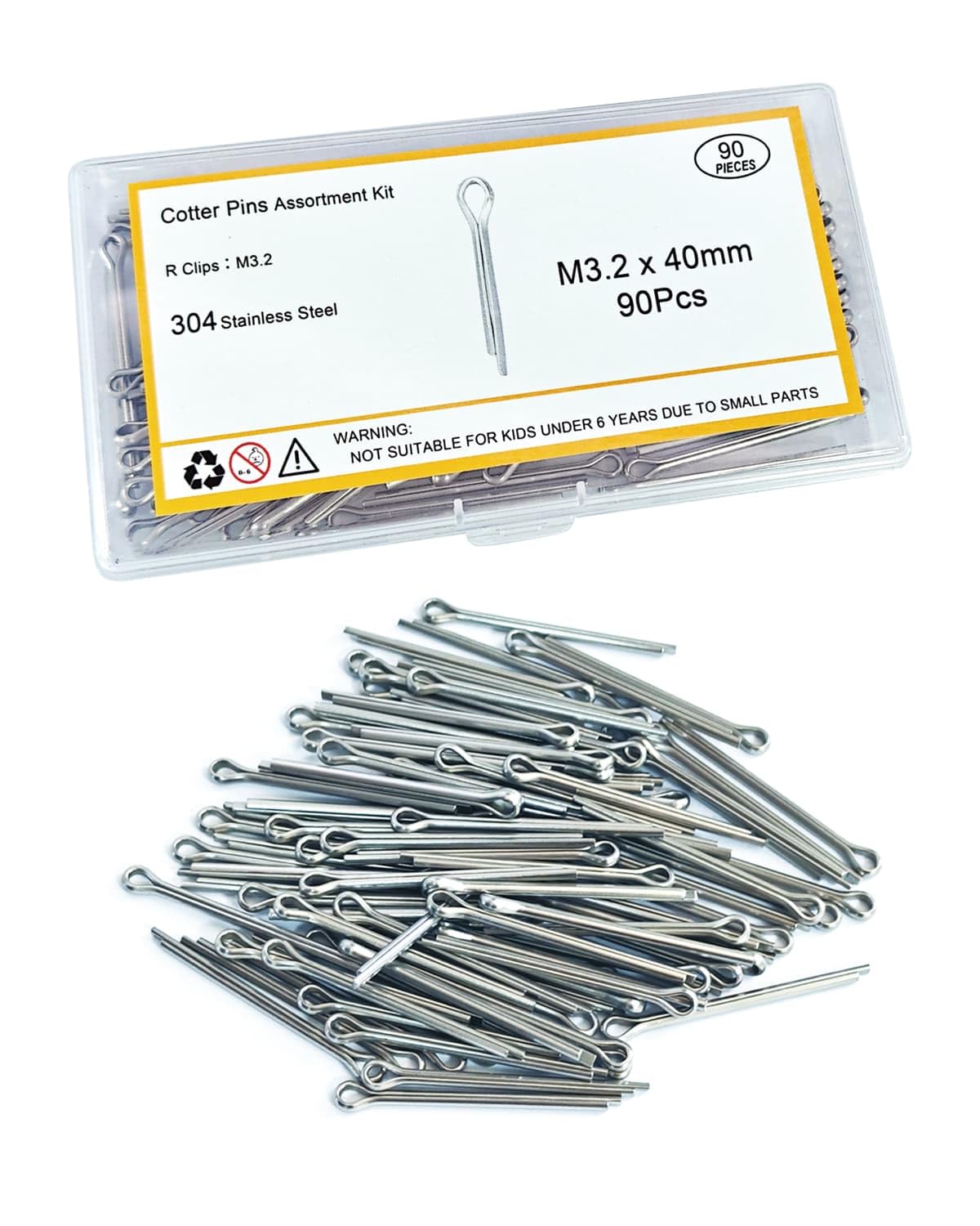 290 Pcs Cotter Pins Assortment Kit, 304 Stainless Steel Split Pins — Amazon image 9