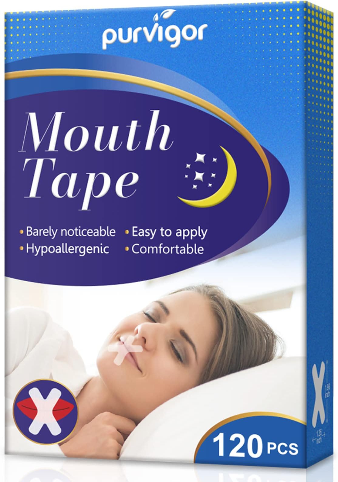 Mouth Tape for Sleeping, 120 Pcs Advanced Gentle Mouth Tape, Less Mouth Breathing, Anti Snoring Mouth Strips for Men Women, Stop Snoring Solution Device, Improved Nighttime Sleeping