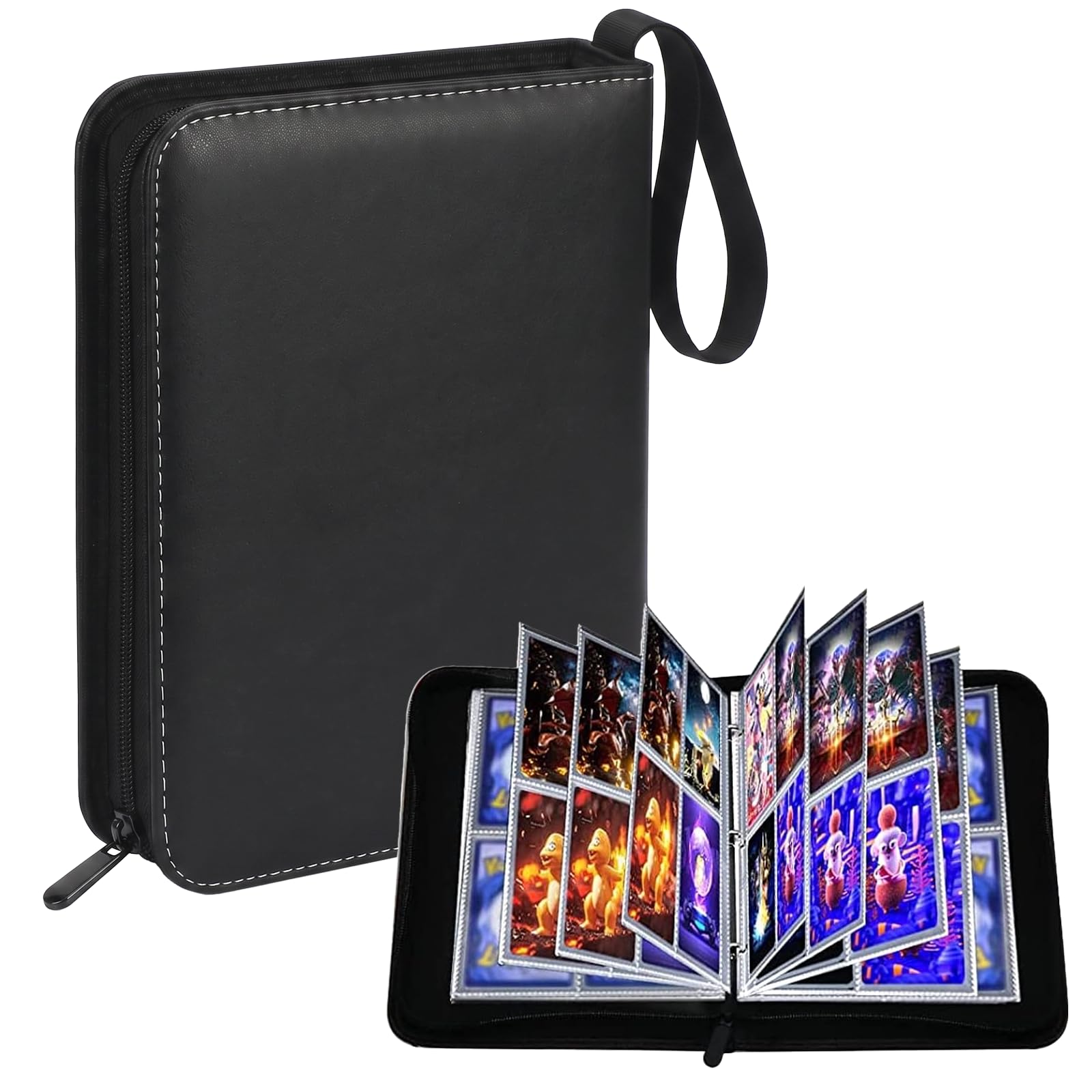 Card Binder for Kids, 4 Pocket 50 Pages 400 Cards Trading Card Binder