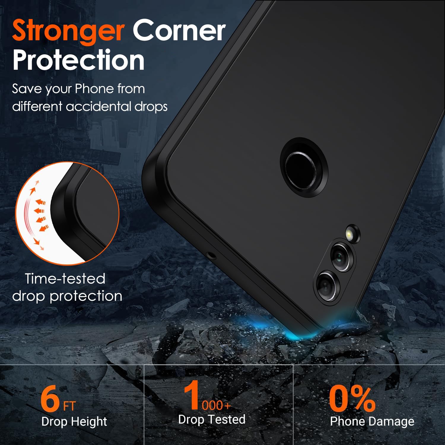iVoler Cover per Huawei P10, [Protezione Antiurto di Grado Militare] Custodia Sottile Morbida in Silicone TPU Anti-Impronte Anti-Graffio Protettiva Case, Nero