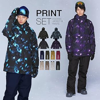 ポンタペス　バンダナ柄スノーボードジャケット　パンツ　グローブ　3点セット ポンタペス バンダナ柄スノーボードジャケット パンツ グローブ