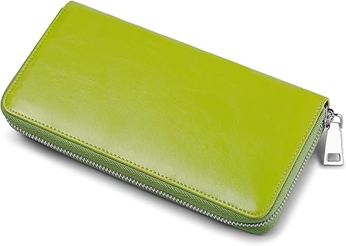 Miniatura 6 de JEEBURYEE Carteras para mujer con bloqueo RFID de cuero con cremallera alrededor de la cartera de viaje