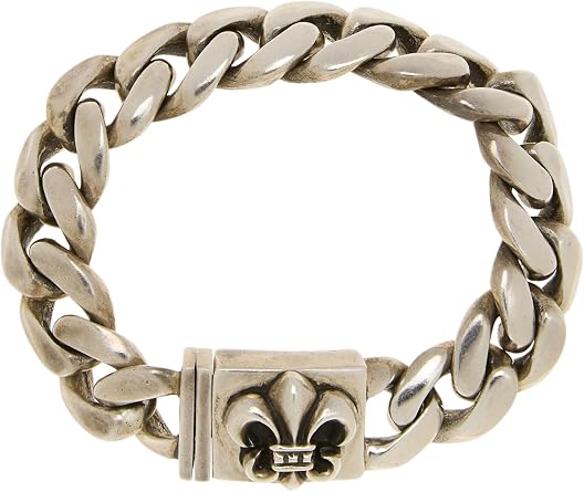 Pre-Loved Sterling Fleur-de-lis ID Bracelet, Silver