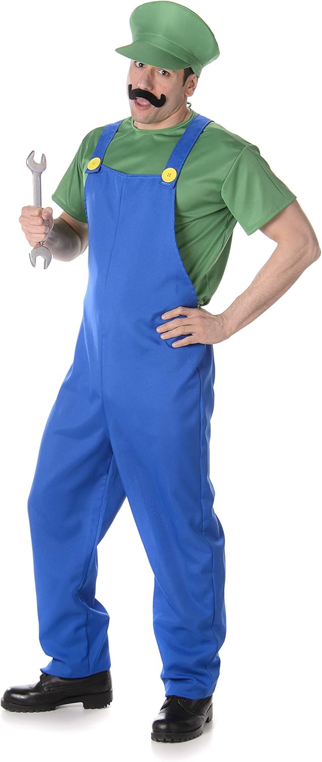 Karnival Costumes Green Plumber Video Game Guy Men's Costume