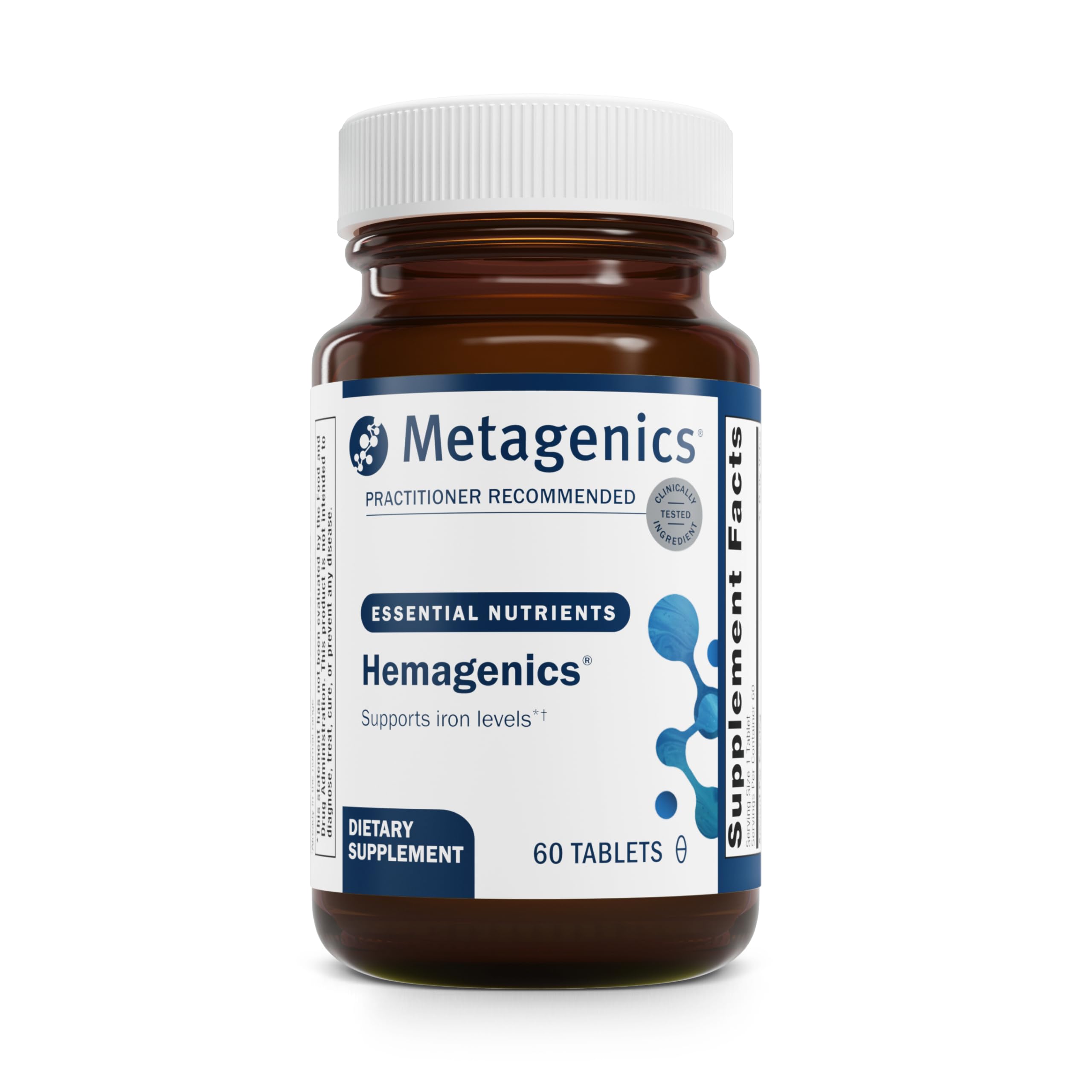 MetagenicsHemagenics - Iron Supplement - Non-Constipating - Vitamin B12, B6 & Folate - Supports Formation & Maintenance of Healthy Red Blood Cells* - Non-GMO, Gluten-Free & Vegetarian - 60 Tablets