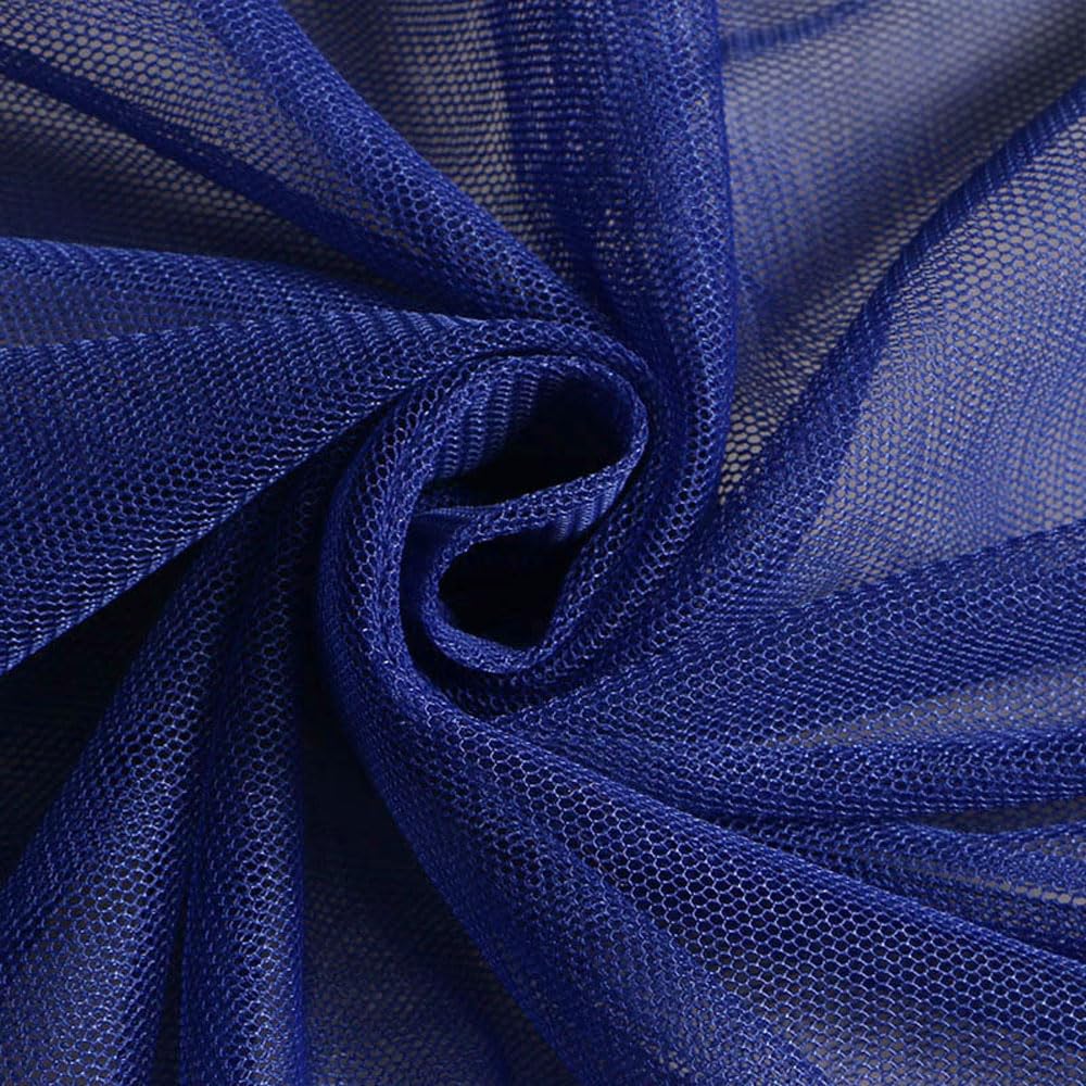 Leliafleury Tulle Mesh Fabric, 160cmx1M Polyester Net Mesh Material, Bridal Veil Netting Fabric for Hat Headdress Veil Making, Royal Blue