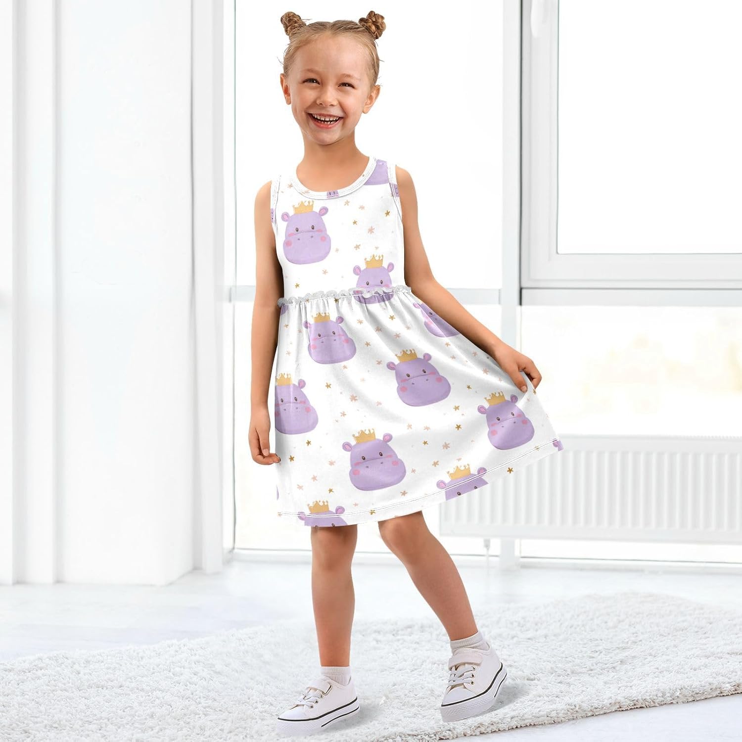 Dussdil Girls Summer Dresses Sleeveless Dress for Girl Toddler Cotton Sundress Casual Outfits Clothes Size 2t-8y - Image 3