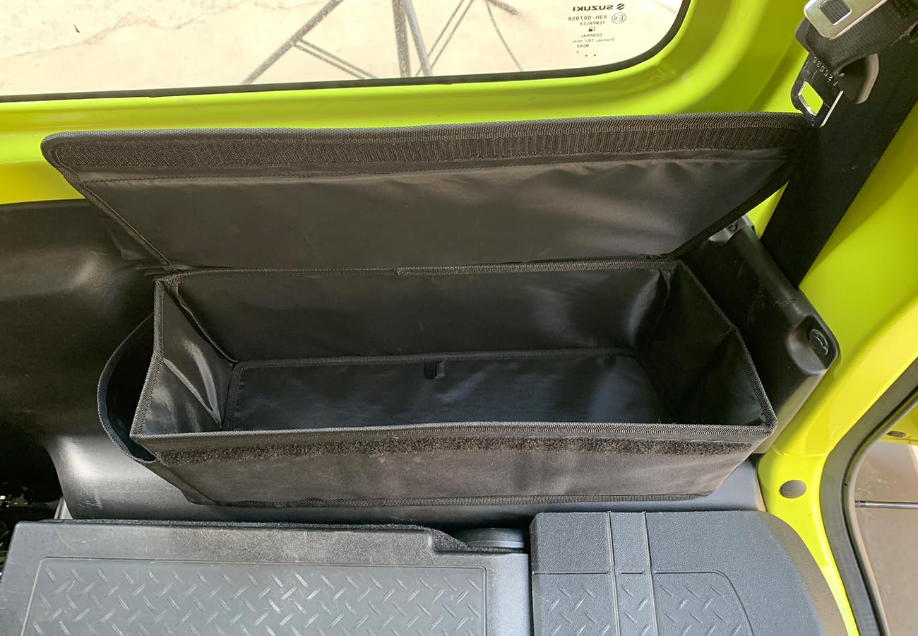Organizzatore per bagagliaio laterale dell'auto con viti antiscivolo, borse per bagagliaio in PVC e tessuto Oxford 2 pezzi per Jimny 2019-2024
