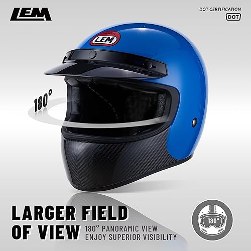 Miniatura 7 de LEM Motorcycle Helmets Fiberglass Modular + LEM Retro Motocross Helmet Carbon Fiber