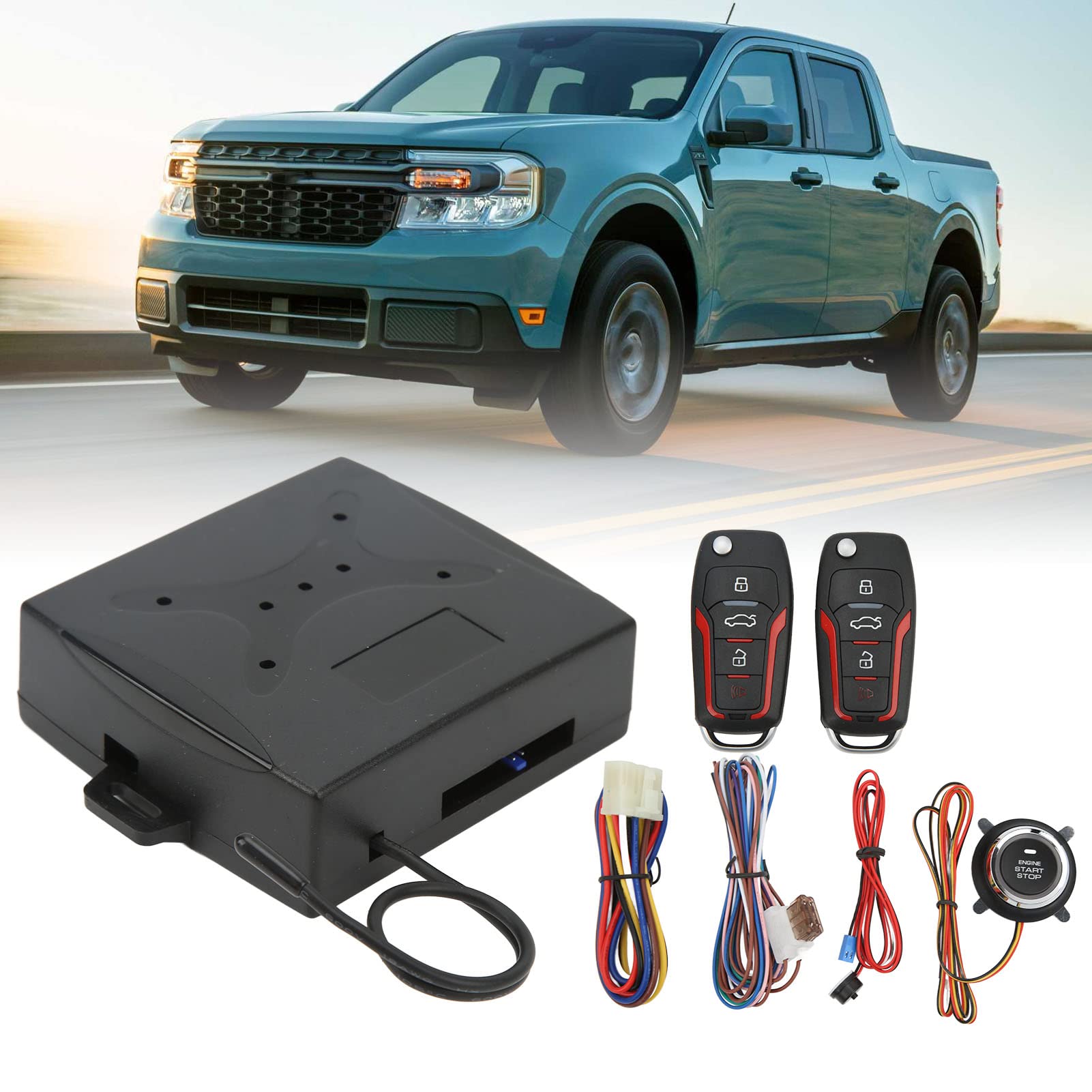12V Kit D'entrée sans Clé pour Voiture, Système D'entrée sans Clé pour Voiture, Antivol, Démarrage à Un Bouton, Système De Verrouillage à Distance Universel pour Pièces de Automobiles