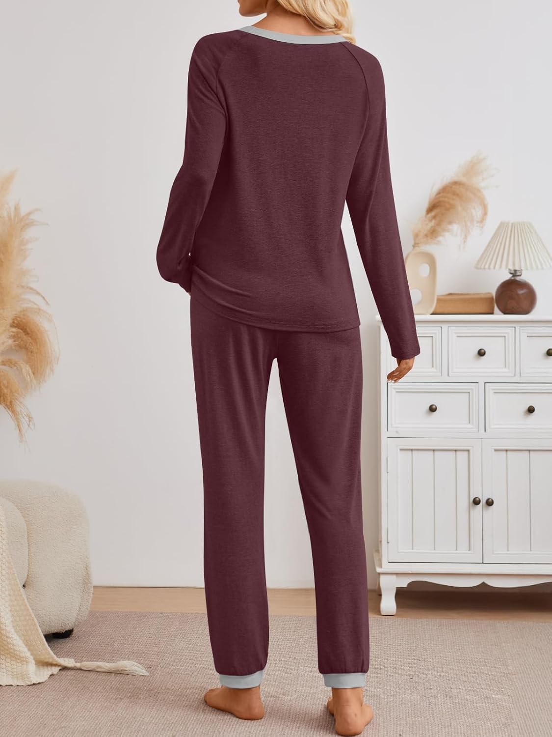 LILLUSORY Womens Pajamas Sets 2 Piece Fall Casual Lounge Pjs Set Sleep Loungewear Winter Long Sleeve Warm Outfits 2026 - Image 4