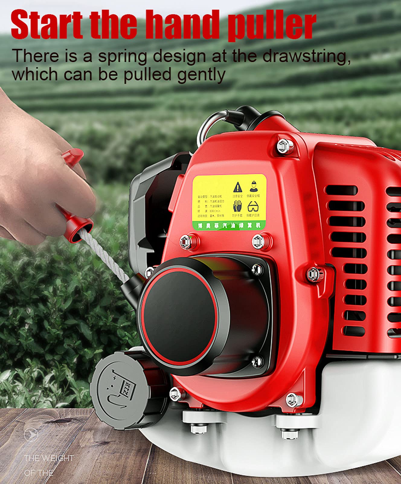 LXYYSG Cortasetos Desbrozadora de Jardin Multifunción Gasolina Cizallas para Setos para Podar Flores, Árboles, Hierba, Arbustos, Asa Auxiliar + Bisel de Seguridad, Diámetro Recorte: 2cm