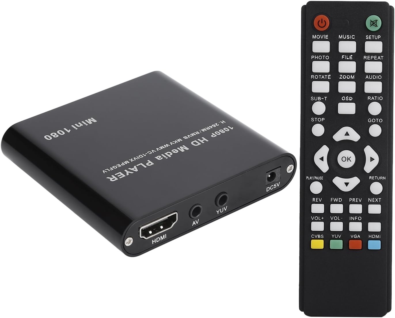 Goldlion66 Mini Digital Media Player, Portable 1080P Full-HD Streaming Video Player For USB Drives and SD/SDHC Cards