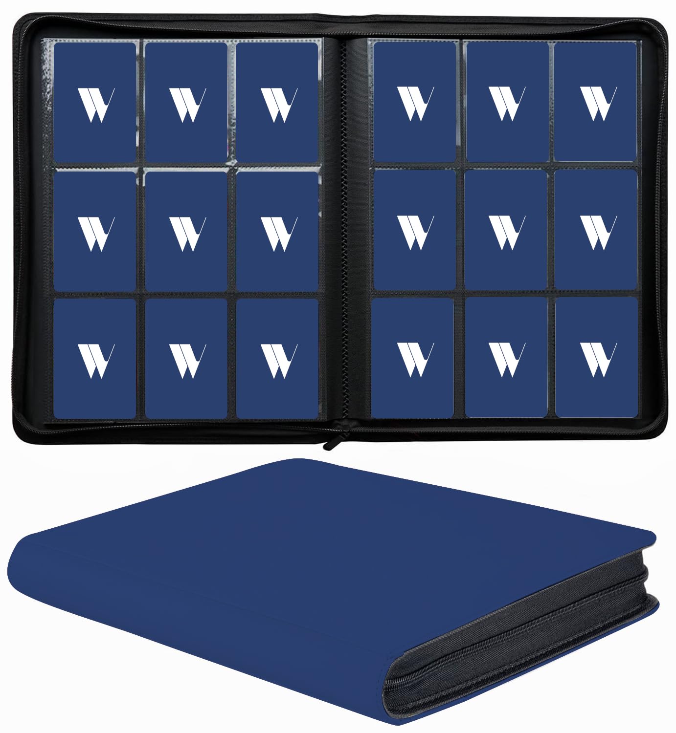 Premium 9-Pocket Zippered Trading Card Binder, 540 Pockets Double-Sided Side-Loading Card Organizer Album, PU Leather Card Holder Protector for MTG,