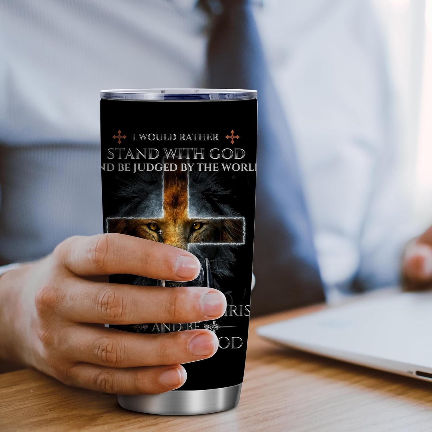 Christian Gifts Flask Warrior of God Faith 20oz Insulated Travel Mugs Stainless Steel Vacuum Tumbler with Lid Special Christmas Gifts for Men（Pack of 1） - Image 6