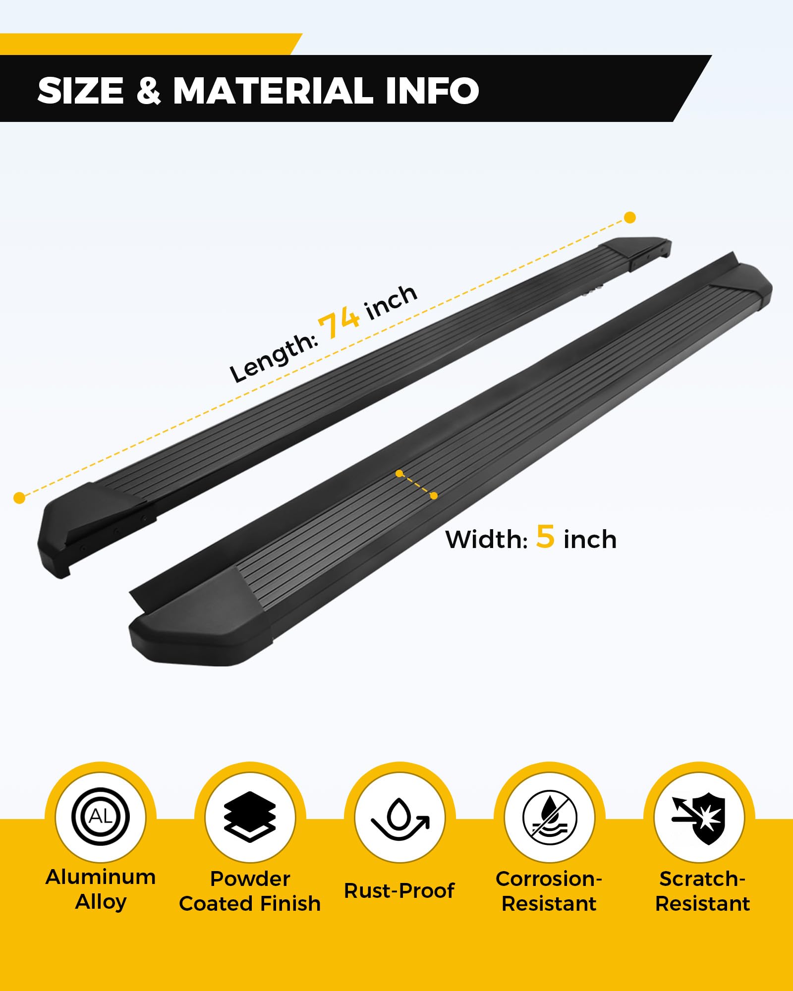 Running Boards Fit for 2023-2026 Honda Pilot, Non-Slip Aluminum Side Steps, Easy Family Entry & Exit, Supports Up to 600 lbs, Lightweight Rustproof Build, Safe Roof Accessories