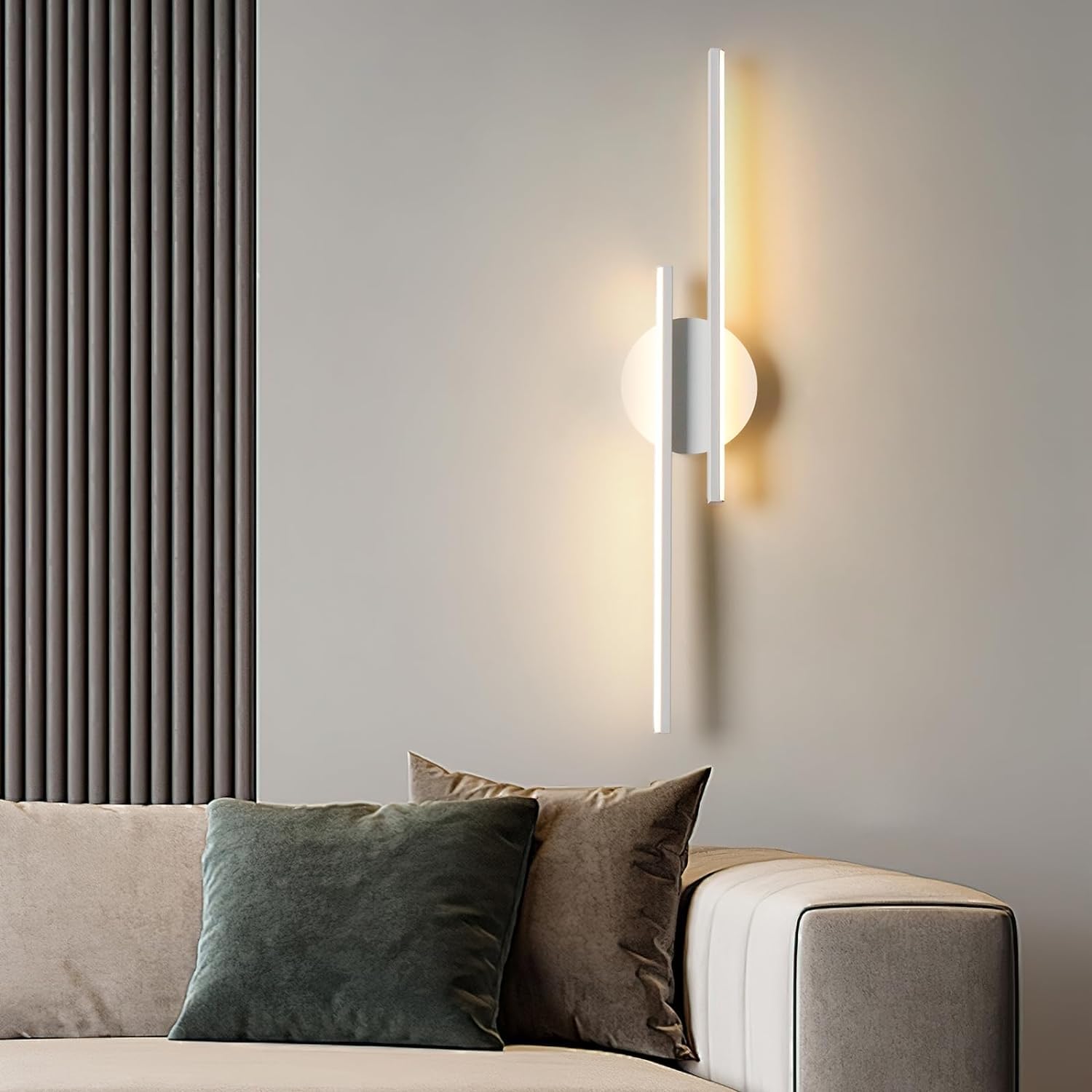 Comely Nowoczesny Kinkiet LED, 24W 2700LM Biały Wewnętrzny Kinkiet LED, 60CM Lampa Ścienna LED Do Sypialni, Salonu, Jadalni, Korytarza, Schodów, Ciepła Biel 3000K
