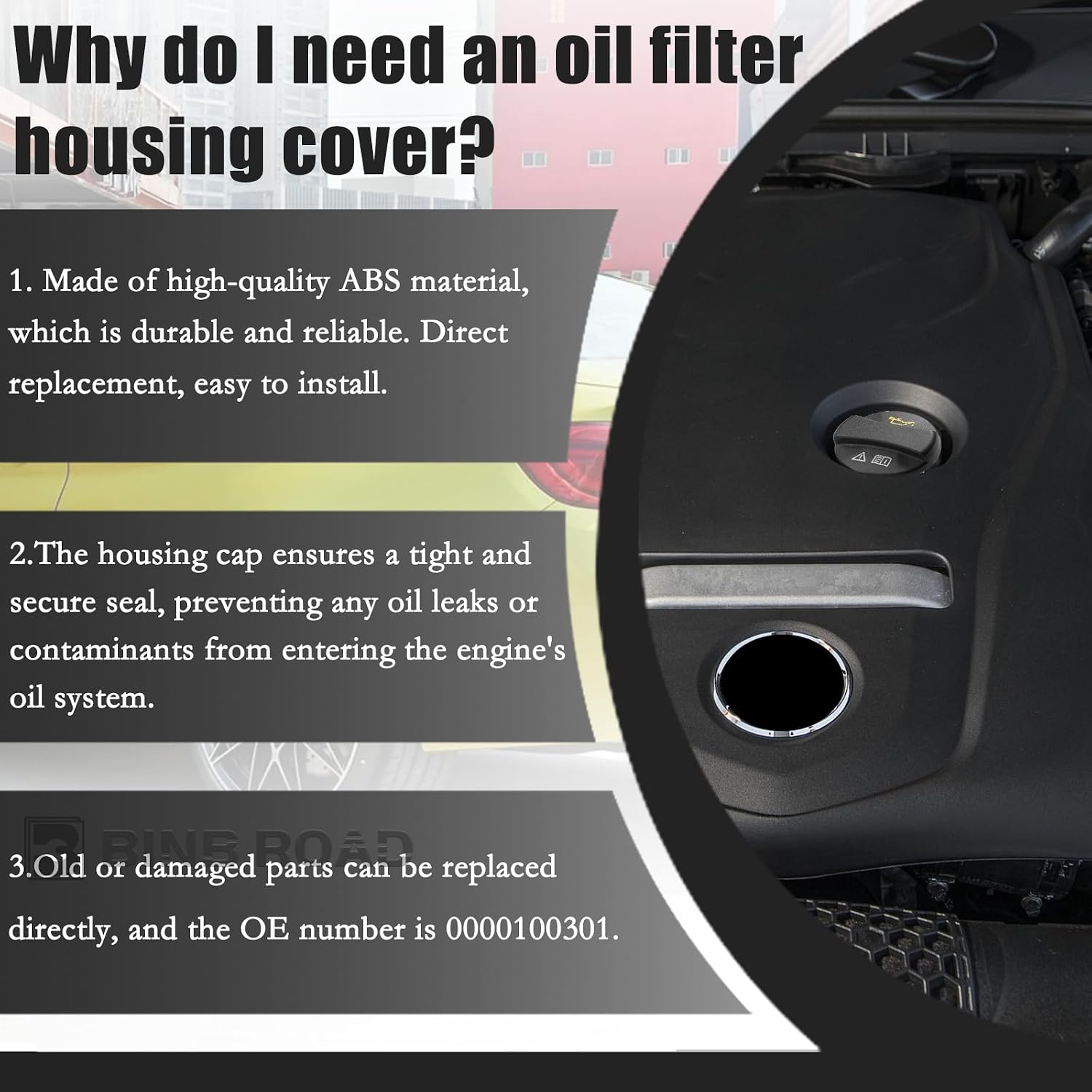 Engine Oil Filler Cap Compatible with Mercedes Benz C CLK CLS E GL GLE GLS G ML R SLK SL S (Replaces 0000100301)