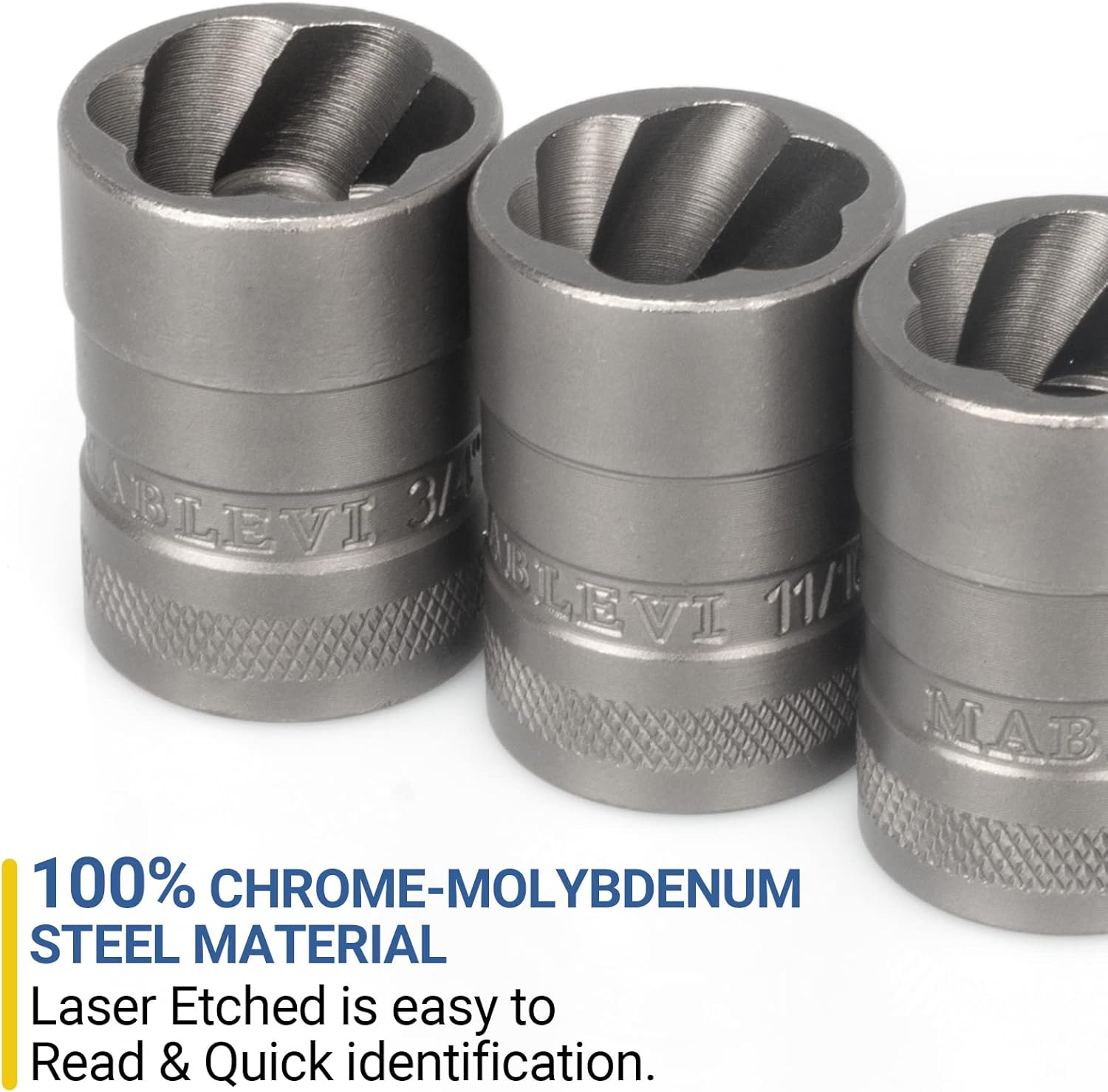 MABLEVI 32PCS Bolt Extractor Set, Upgrade Impact Bolt & Nut Remover Set, Stripped Lug Nut Remover, Extraction Socket Set for Removing Damaged, Frozen, Rusted, Rounded-Off Bolts, Nuts & Screws