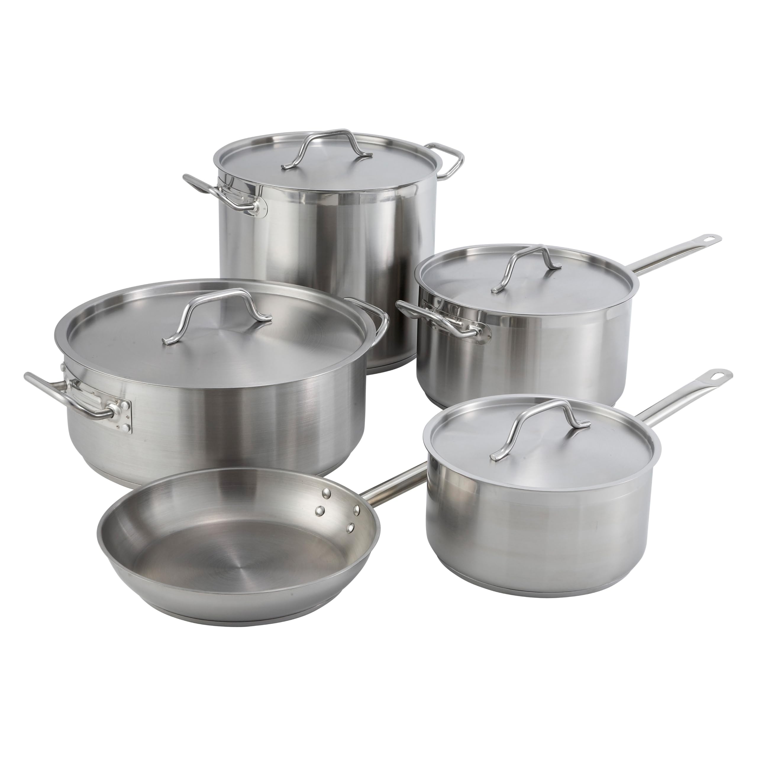 Winco 8qt Stainless Steel Brazier Pan with Lid -8 Winco 8qt Stainless Steel Brazier Pan with Lid -8