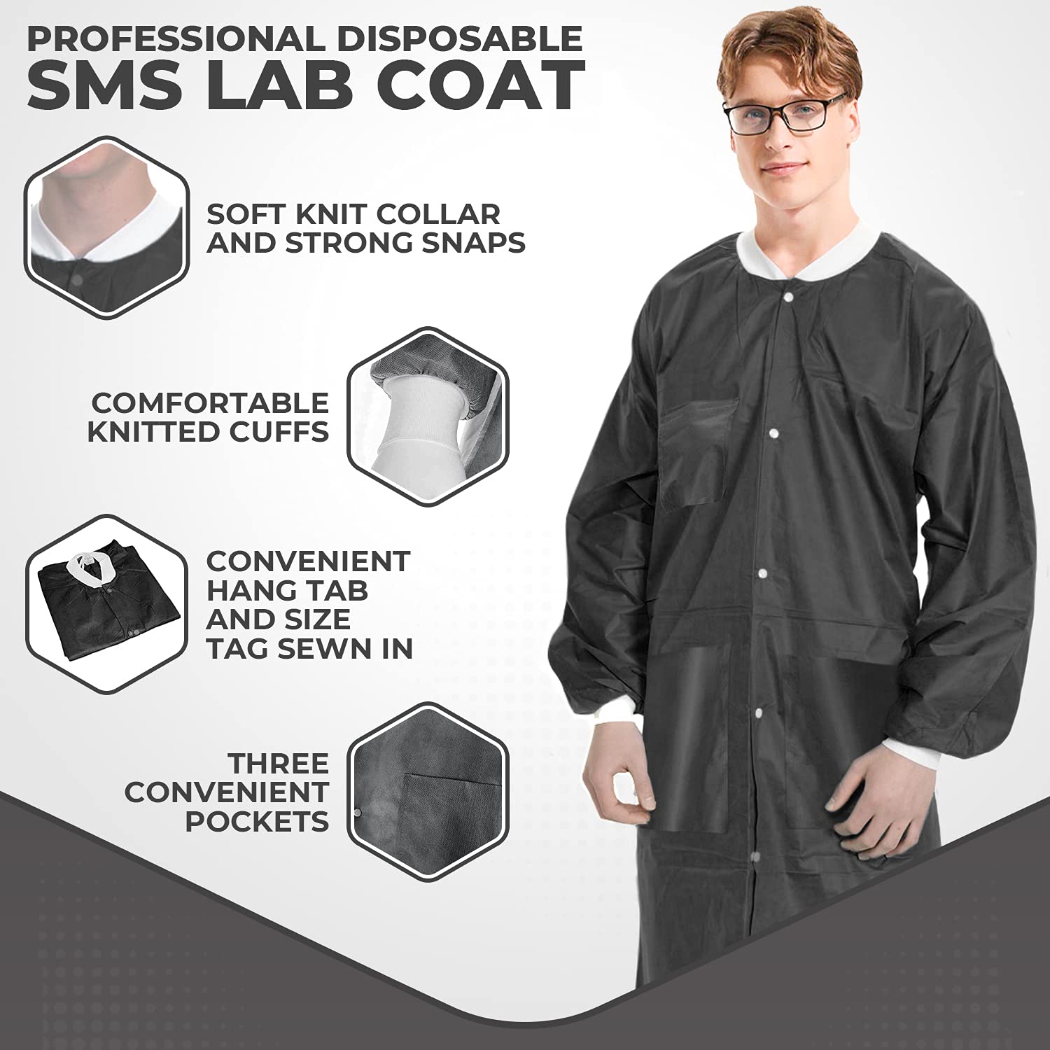 Amazon.com: Medical Nation 10 Pack Disposable Lab Coats - Durable