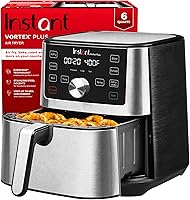 Instant Pot Vortex Plus 6QT Air Fryer: 6-in-1 Air Fry, Broil, Roast, Bake, Dehydrate - 95% Less Oil, Stainless Steel