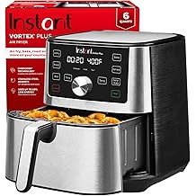 Instant Pot Vortex Plus 6QT XL Air Fryer, 6-in-1, Broils, Dehydrates, Crisps, Roasts, Reheats, Bakes for Quick Easy Meals, 100+ In-App Recipes, Dishwasher-Safe, from the Makers of Instant Pot, Black