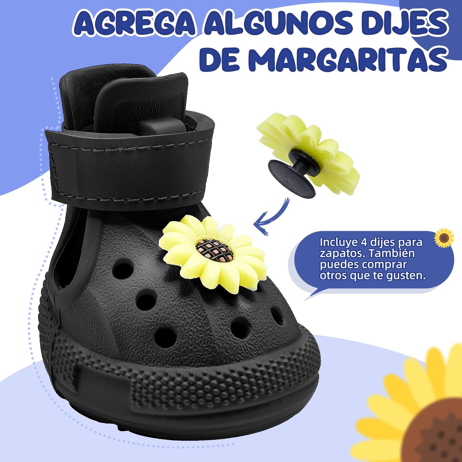 SlowTon Zapatos para Perros para Pavimento Caliente, Sandalias Transpirables Antideslizantes con Tiras Reflectantes, Fáciles de Poner y Quitar, Botines de Verano para Exteriores Fácile
