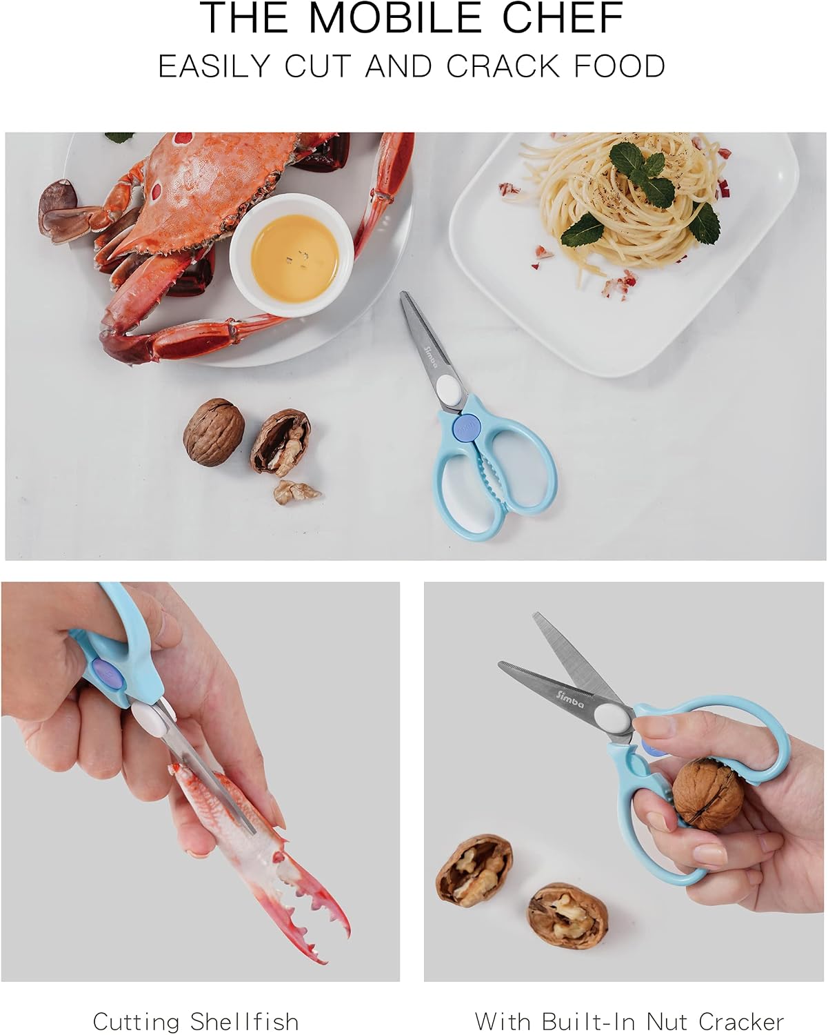 Simba Premium Portable Safety Food Scissors (Blue)