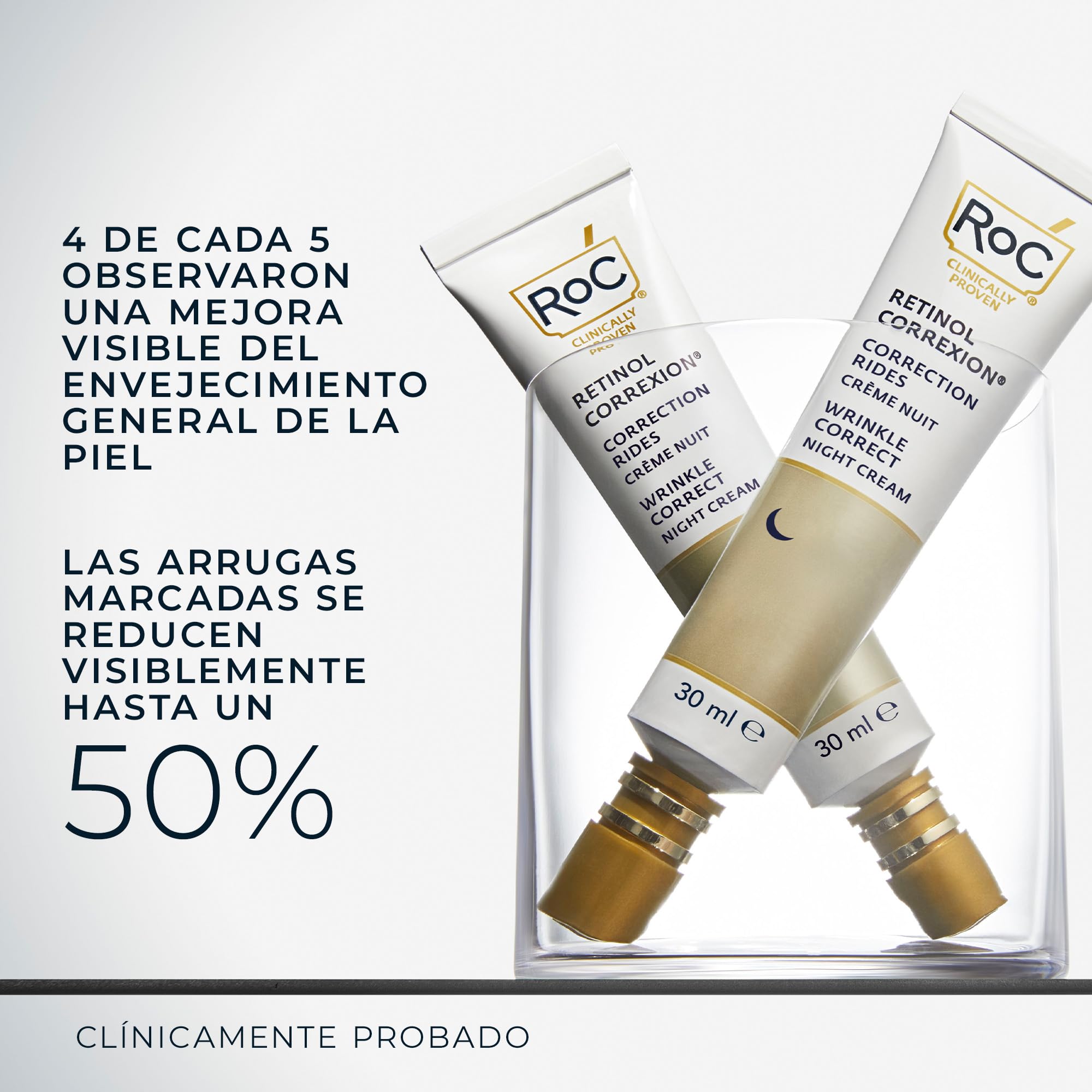 RoC Corrección de Retinol Wrinkle Corrext Crema de Noche, 30 ml