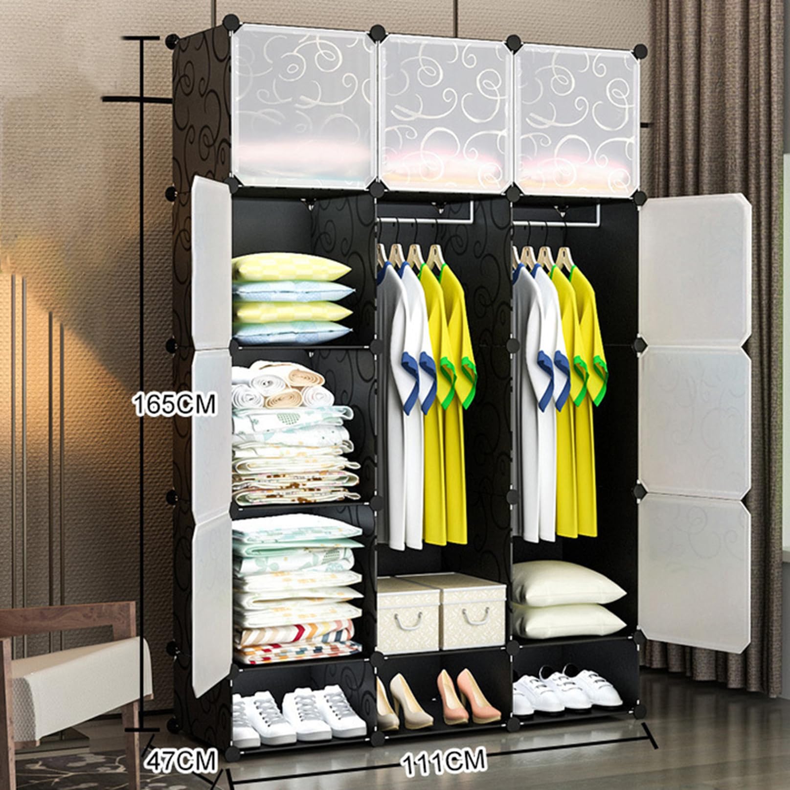 Amazon｜洋服収納ラック 20扉 DIY クローゼット 組み立て式 ワード