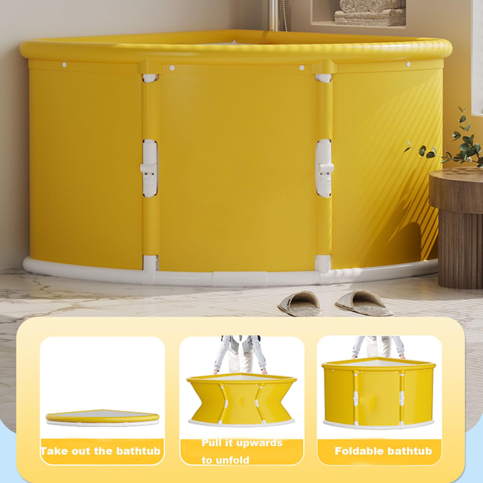 Vasca da Bagno Portatile Pieghevole per Adulti Elegante e Alla Moda Facile da Installare Mantiene la Temperatura per il Recupero e la Terapia (Settore)