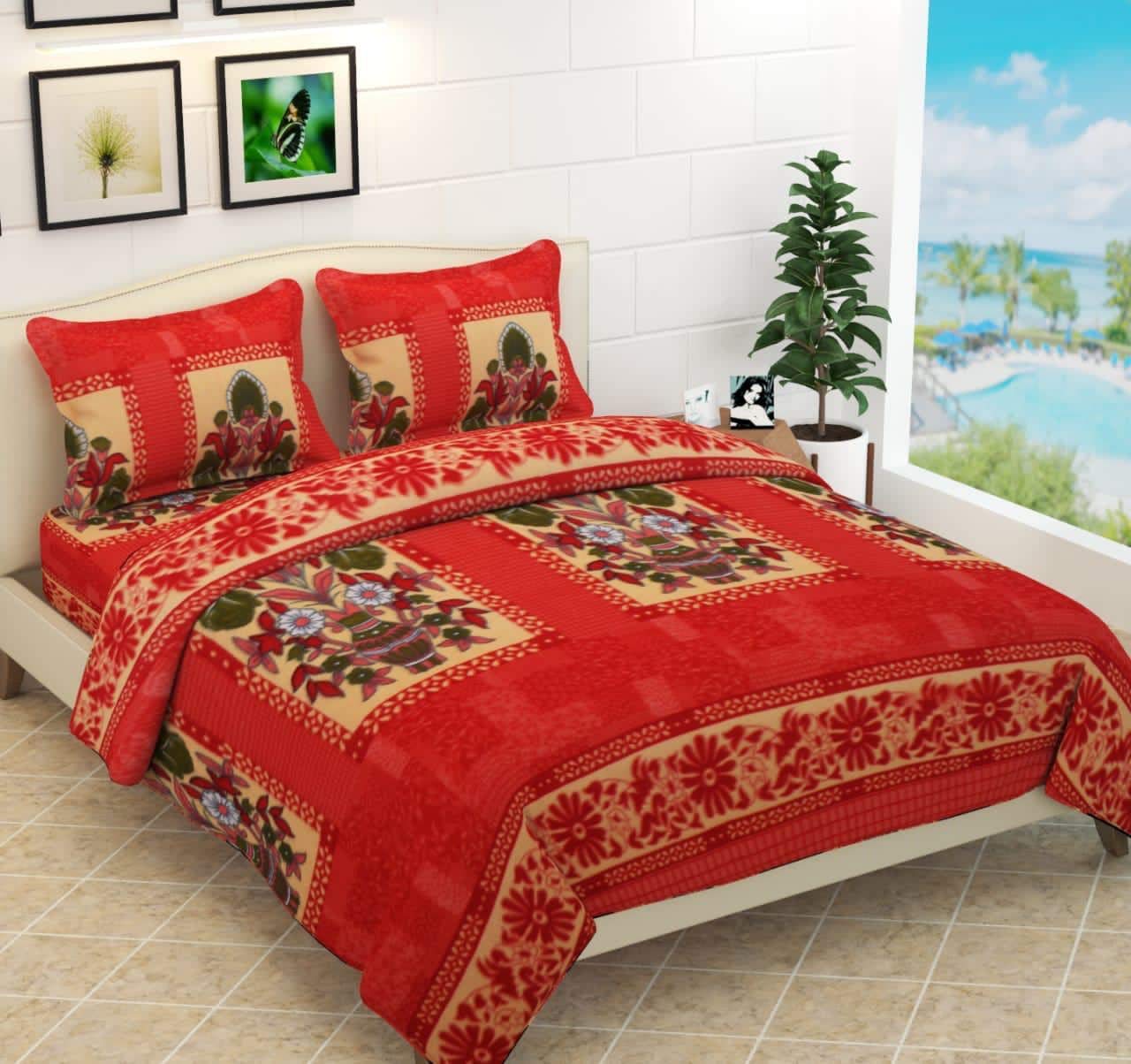 FASSCETE Woolen Designer Printed 1 Double Bedsheet with 2 Pillow Covers for Your Home, Bedroom, Kids Room & Hotel(90x100 Inches) RED (B0BLKFD6SH) Amazon Price History, Amazon Price Tracker